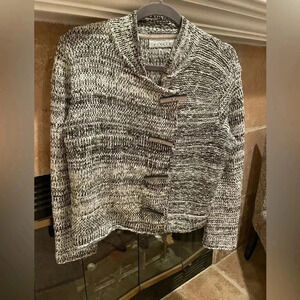 Willow Wool Art to Wear Sweater Artsy Abalone Toggle Style Buttons Women's S